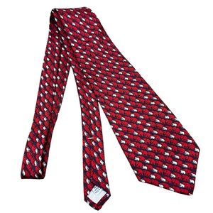 Barry Wells Silk Tie “The GOP Tusk Force 1992” Red White Elephant Print